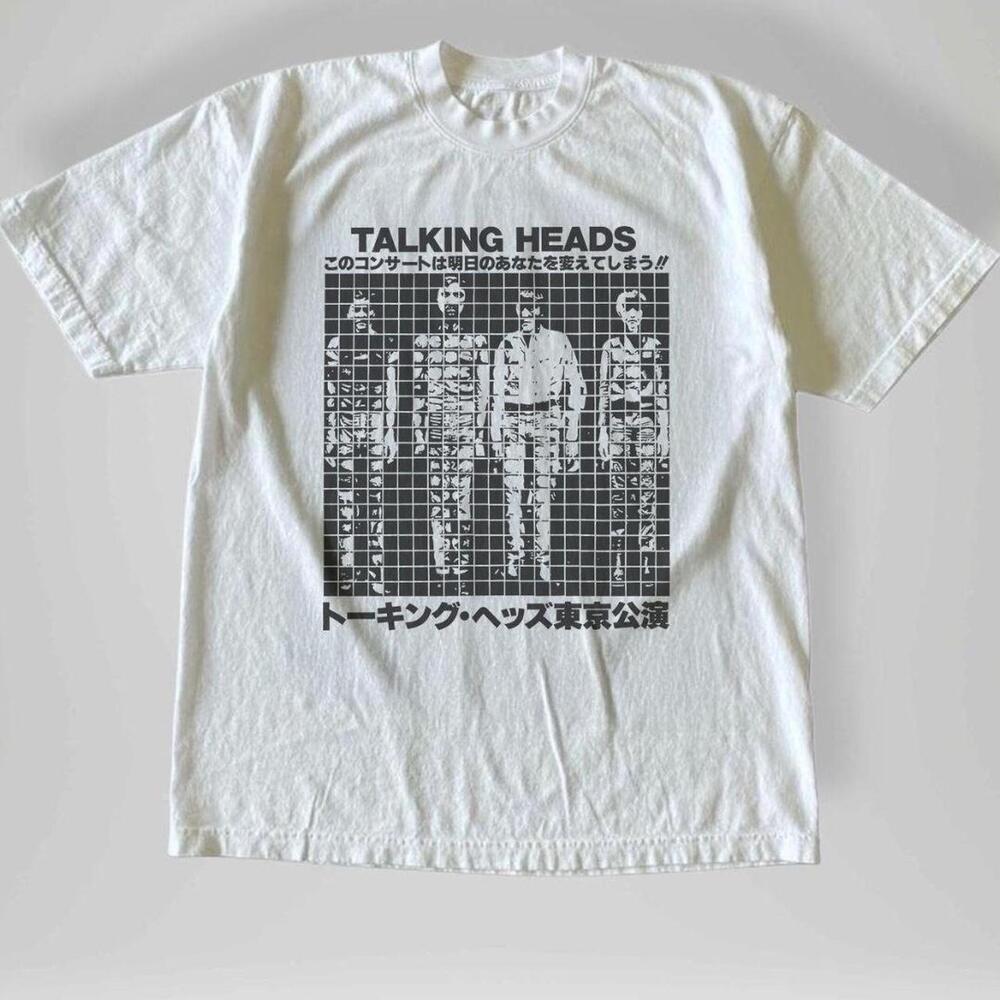 Gildan Men White T-Shirt, Talking Heads White Graphic Tee